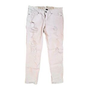 Vintage ReUnion Womens Distressed White Jeans Size 11/30